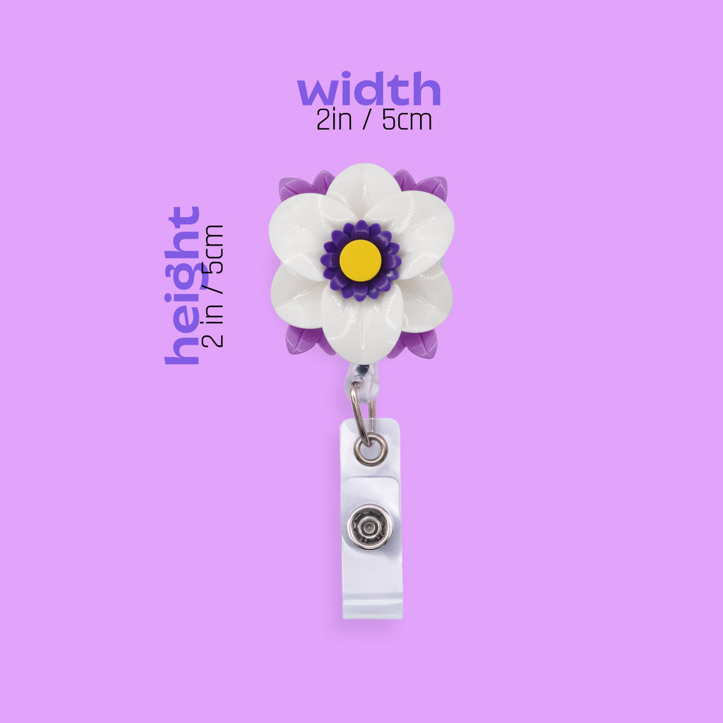 White Lily Badge Reel