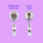 White Lily Badge Reel