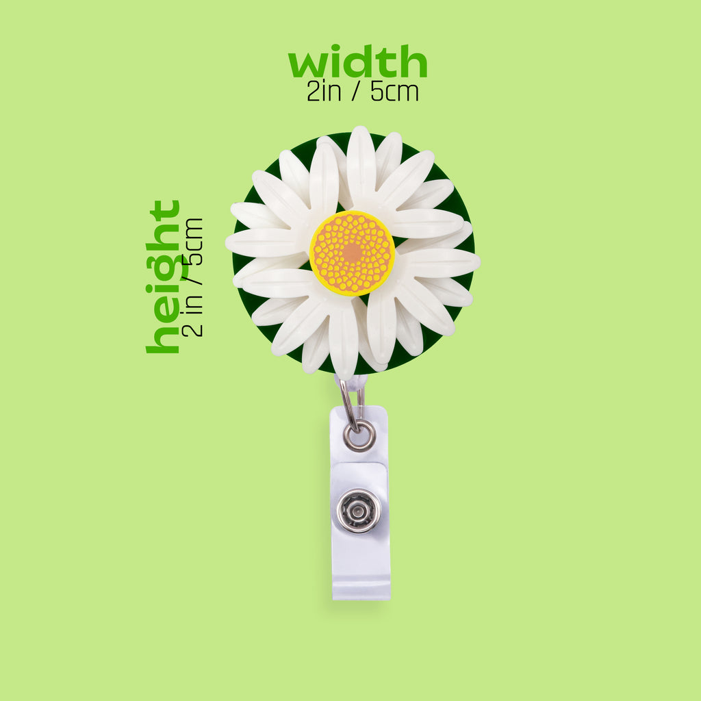 Green Daisy Badge Reel