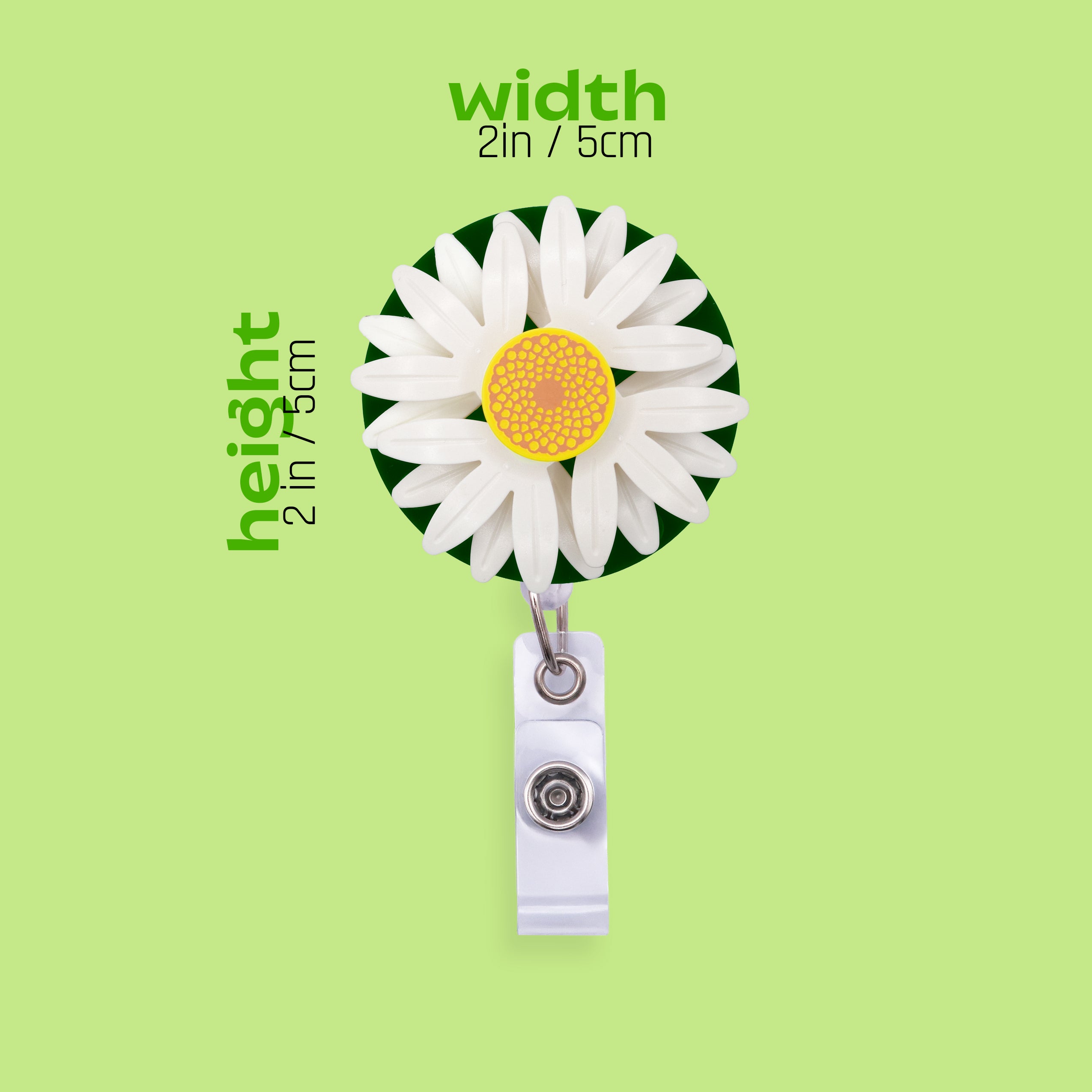 Green Daisy Badge Reel