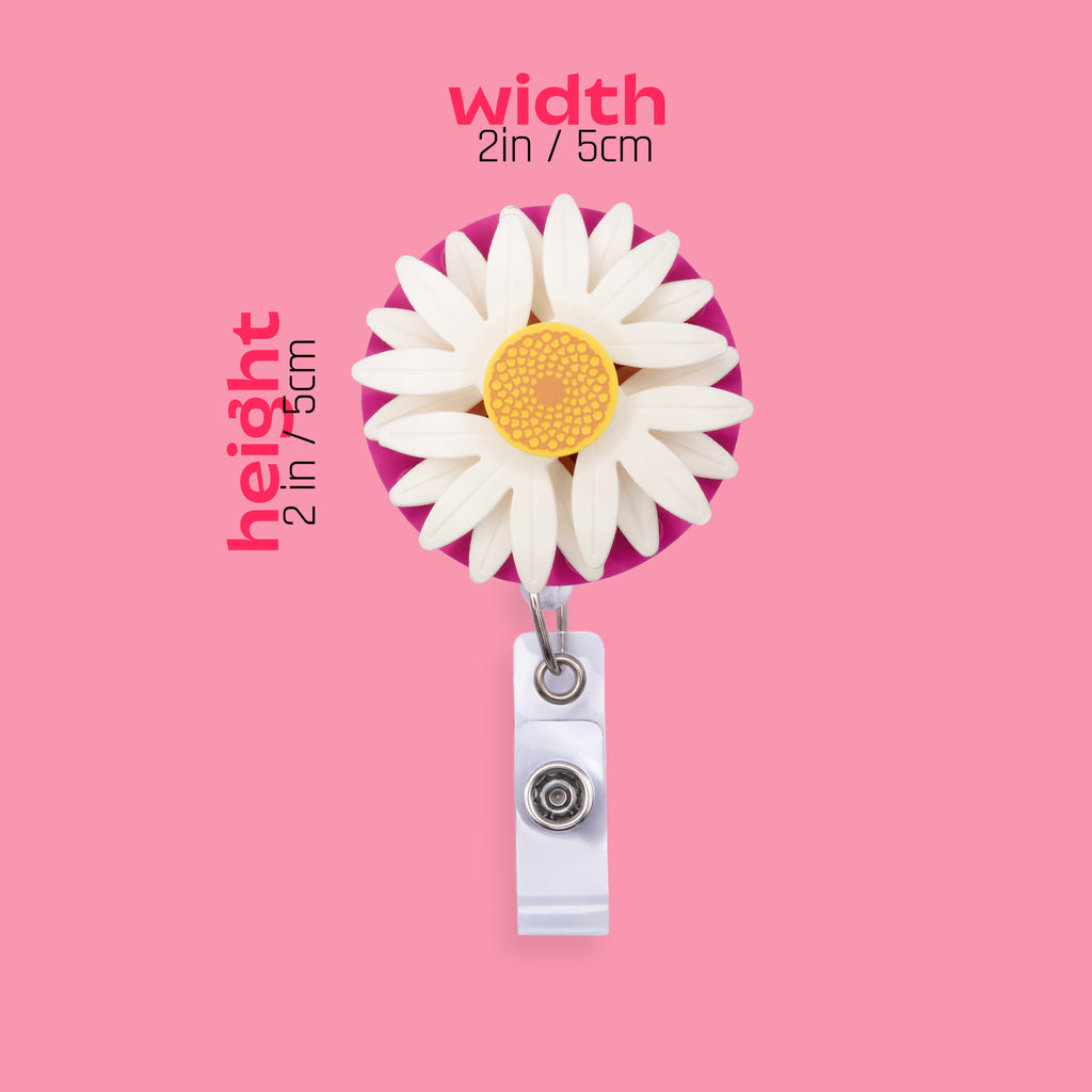 Pink Daisy Badge Reel