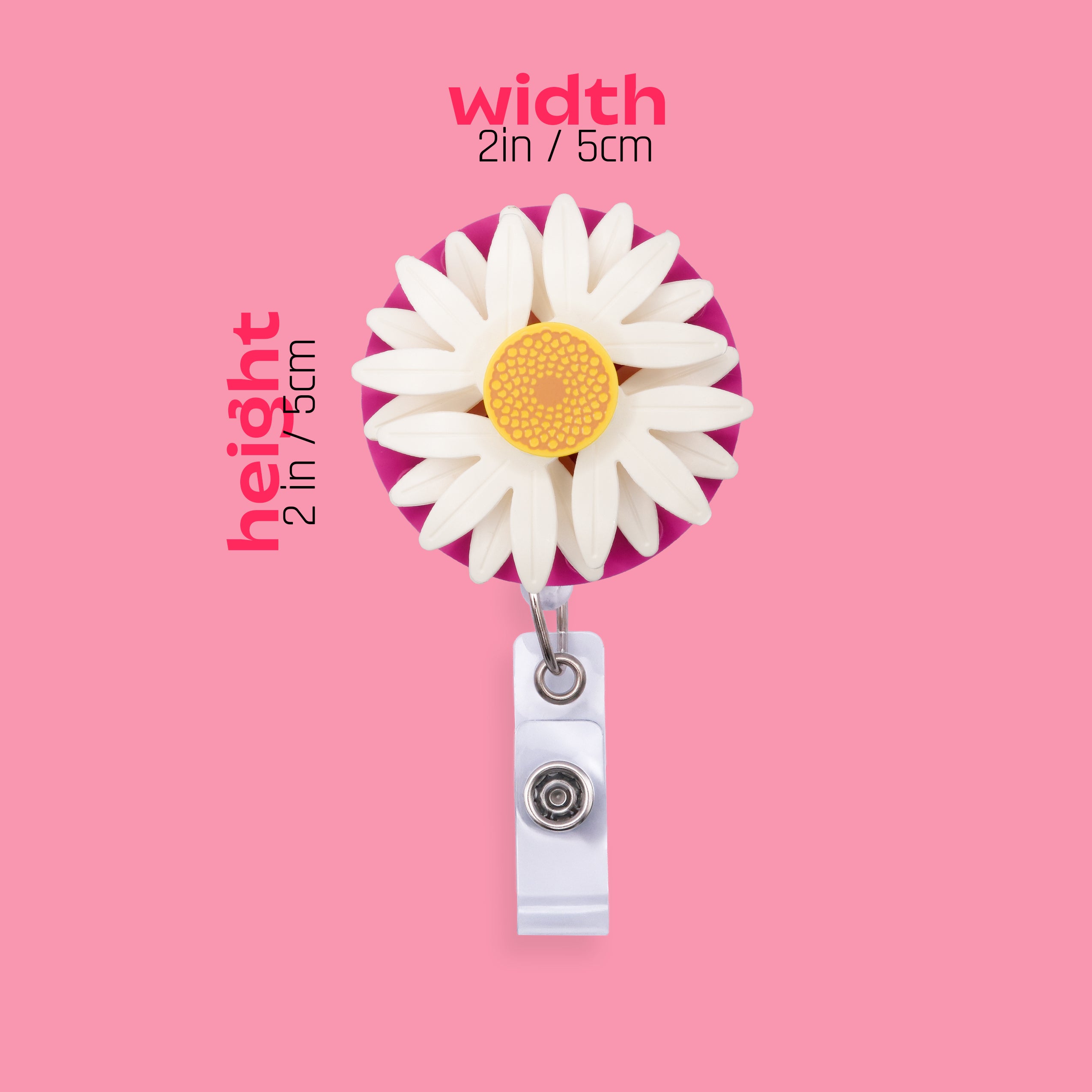 Pink Daisy Badge Reel
