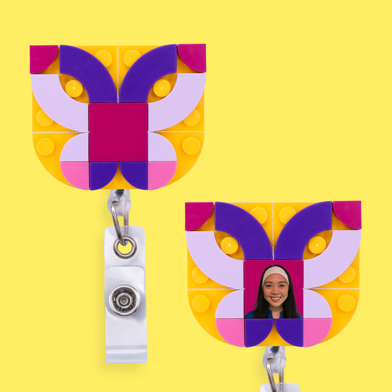 Purple Iris Butterfly Badge Reel