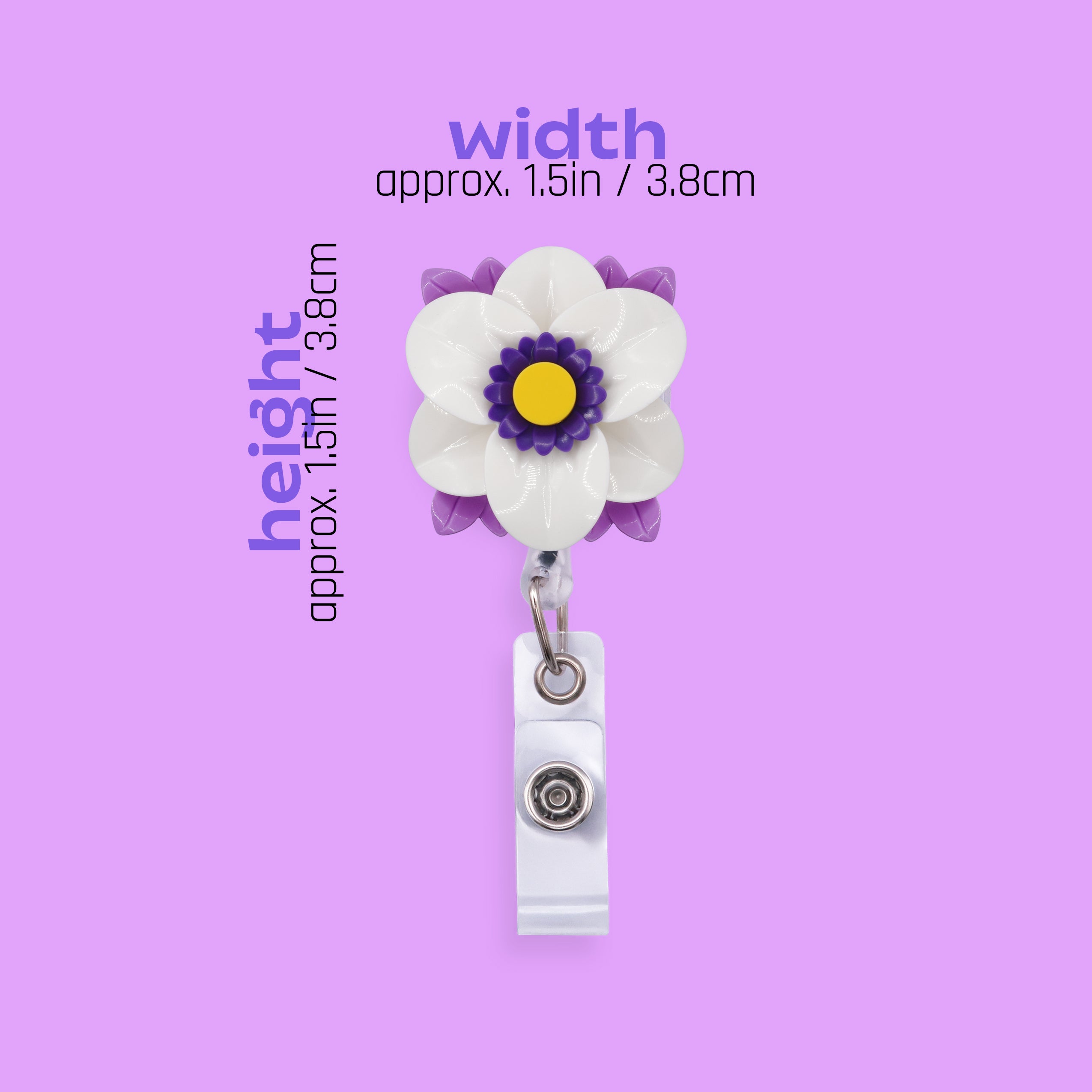 White Lily Badge Reel